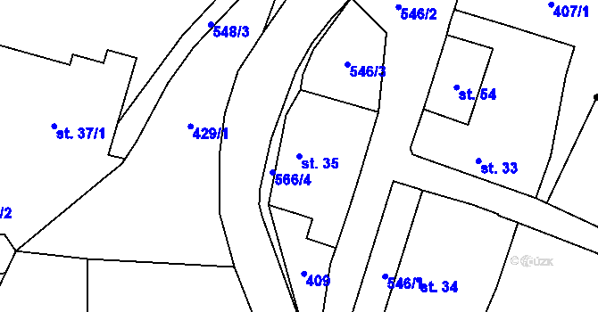 Parcela st. 35 v KÚ Zorkovice, Katastrální mapa