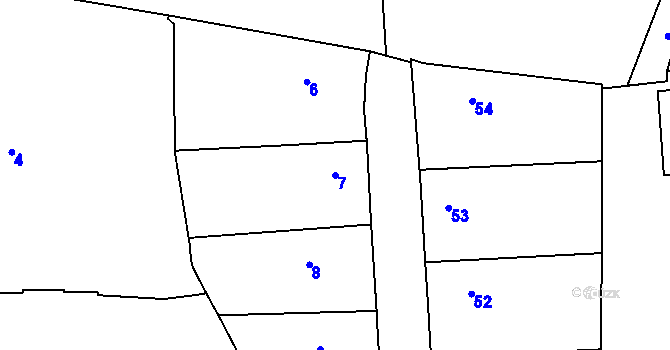 Parcela st. 7 v KÚ Jinočany, Katastrální mapa