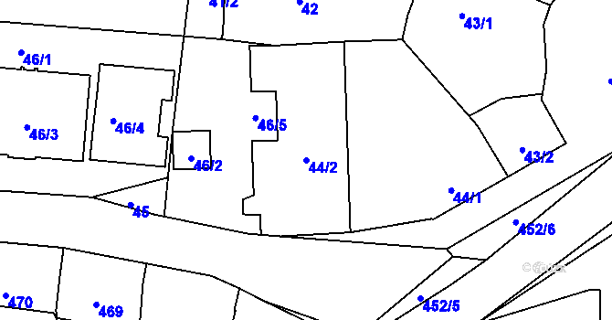 Parcela st. 44/2 v KÚ Jinočany, Katastrální mapa