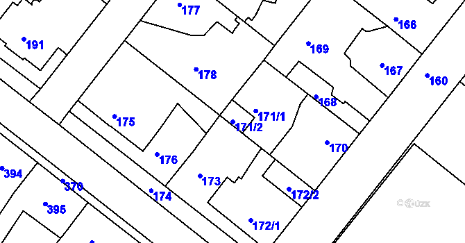 Parcela st. 171/2 v KÚ Jinočany, Katastrální mapa