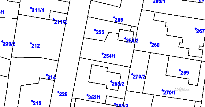 Parcela st. 254/1 v KÚ Jinočany, Katastrální mapa