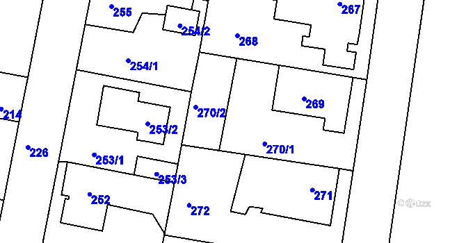 Parcela st. 270 v KÚ Jinočany, Katastrální mapa