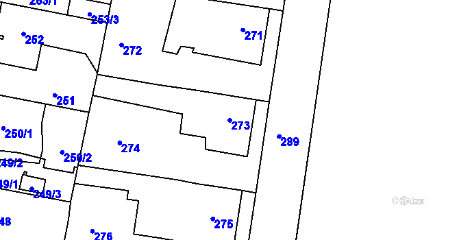 Parcela st. 273 v KÚ Jinočany, Katastrální mapa