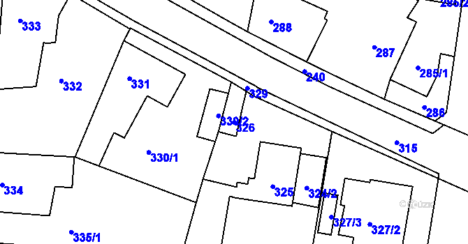 Parcela st. 326 v KÚ Jinočany, Katastrální mapa