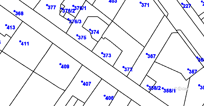 Parcela st. 373 v KÚ Jinočany, Katastrální mapa