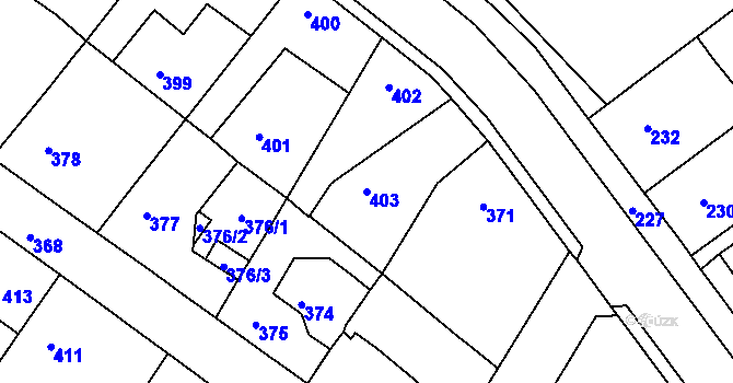 Parcela st. 403 v KÚ Jinočany, Katastrální mapa