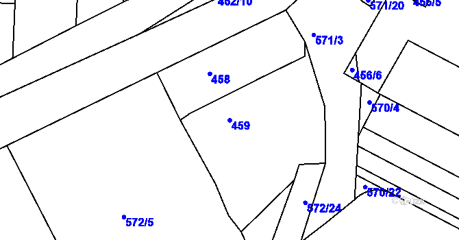 Parcela st. 459 v KÚ Jinočany, Katastrální mapa