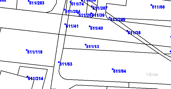 Parcela st. 511/13 v KÚ Jinočany, Katastrální mapa