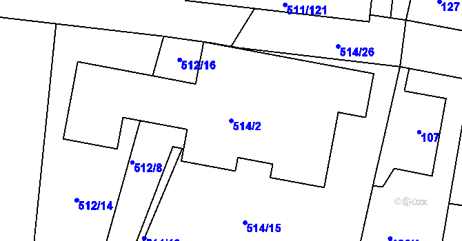 Parcela st. 514/2 v KÚ Jinočany, Katastrální mapa