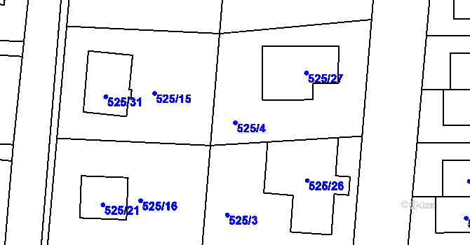 Parcela st. 525/4 v KÚ Jinočany, Katastrální mapa