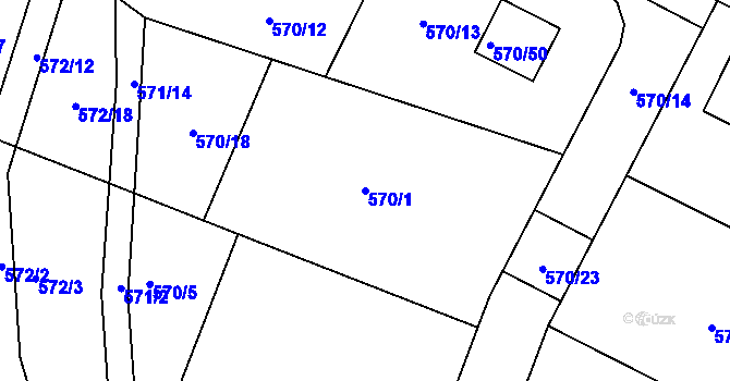 Parcela st. 570/1 v KÚ Jinočany, Katastrální mapa