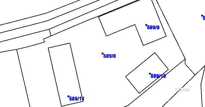 Parcela st. 589/8 v KÚ Jinočany, Katastrální mapa