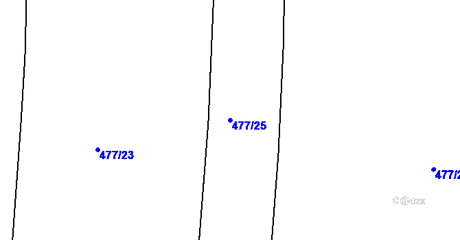 Parcela st. 477/25 v KÚ Jinočany, Katastrální mapa