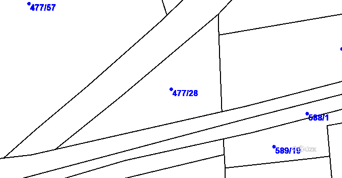 Parcela st. 477/28 v KÚ Jinočany, Katastrální mapa