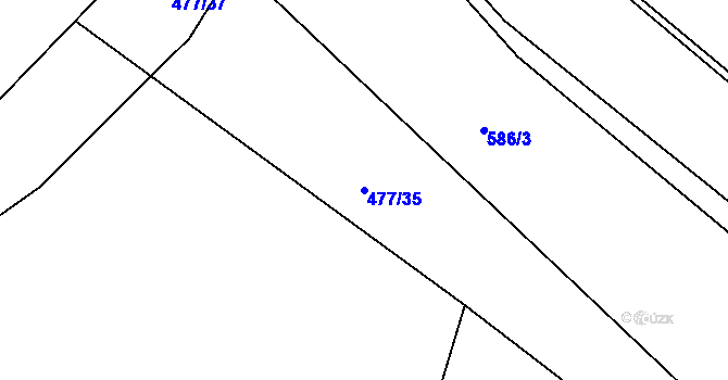 Parcela st. 477/35 v KÚ Jinočany, Katastrální mapa