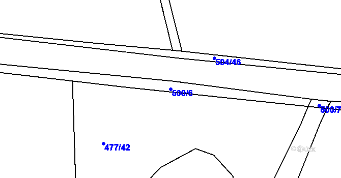 Parcela st. 500/6 v KÚ Jinočany, Katastrální mapa