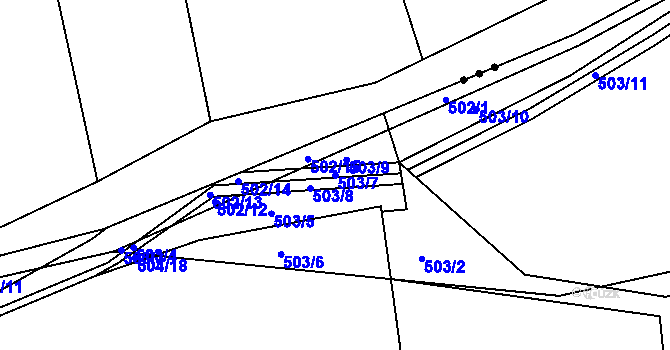Parcela st. 503/7 v KÚ Jinočany, Katastrální mapa