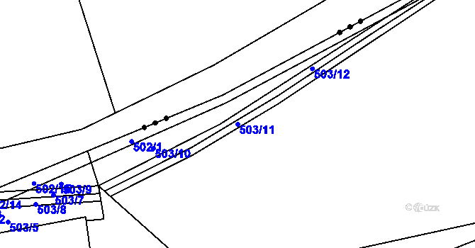 Parcela st. 503/11 v KÚ Jinočany, Katastrální mapa