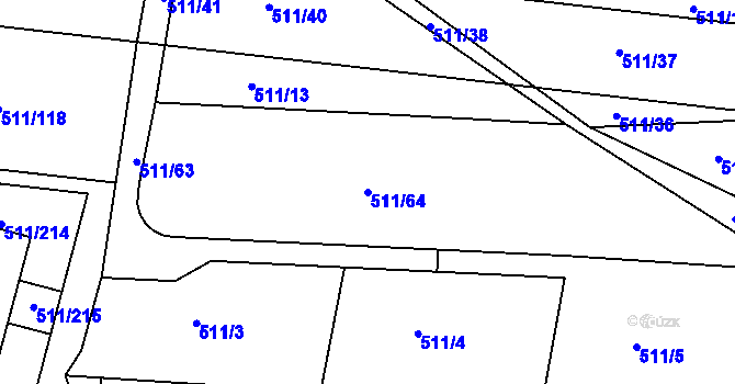Parcela st. 511/64 v KÚ Jinočany, Katastrální mapa