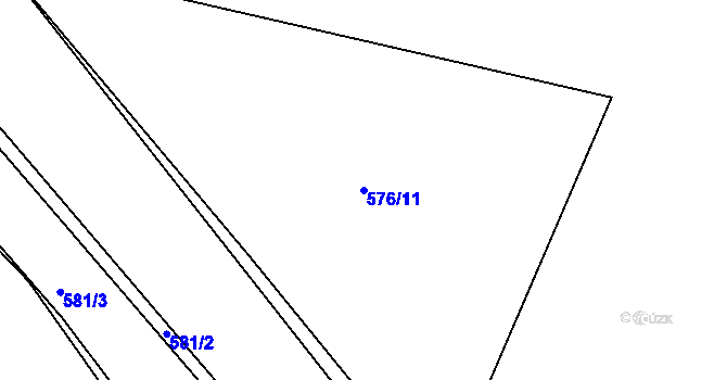 Parcela st. 576/11 v KÚ Jinočany, Katastrální mapa