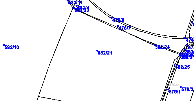Parcela st. 582/21 v KÚ Jinočany, Katastrální mapa