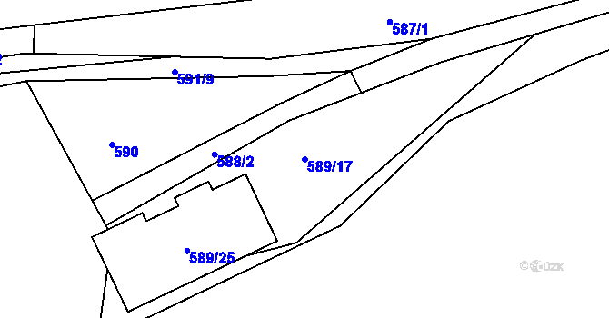 Parcela st. 589/17 v KÚ Jinočany, Katastrální mapa