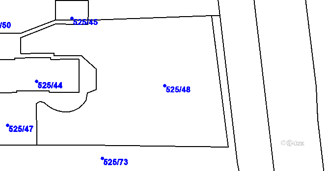Parcela st. 525/48 v KÚ Jinočany, Katastrální mapa