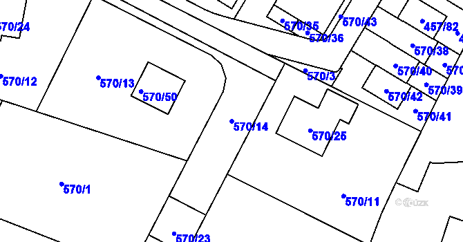 Parcela st. 570/14 v KÚ Jinočany, Katastrální mapa