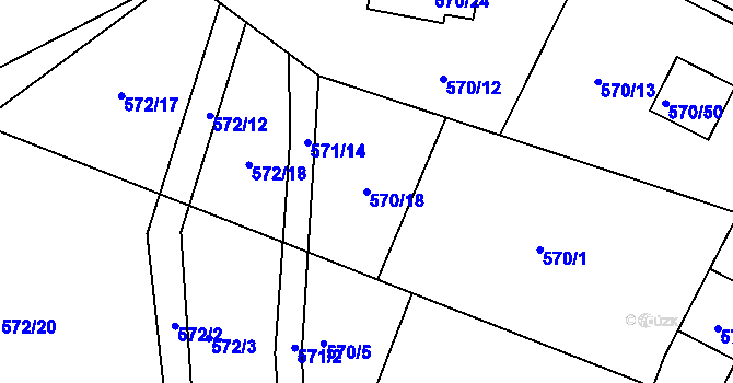 Parcela st. 570/18 v KÚ Jinočany, Katastrální mapa