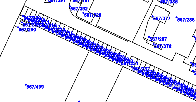 Parcela st. 567/226 v KÚ Jinočany, Katastrální mapa