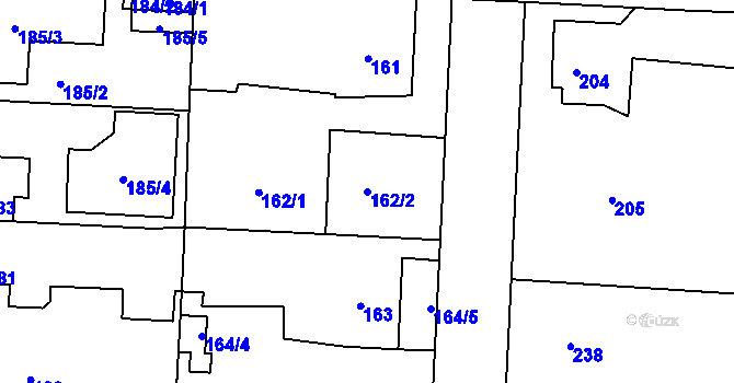 Parcela st. 162/2 v KÚ Jinočany, Katastrální mapa