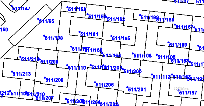 Parcela st. 511/164 v KÚ Jinočany, Katastrální mapa