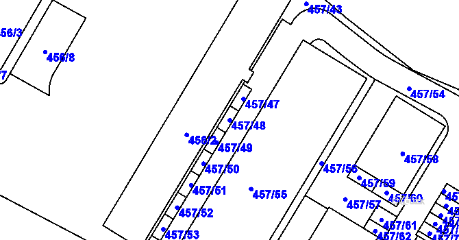 Parcela st. 457/48 v KÚ Jinočany, Katastrální mapa