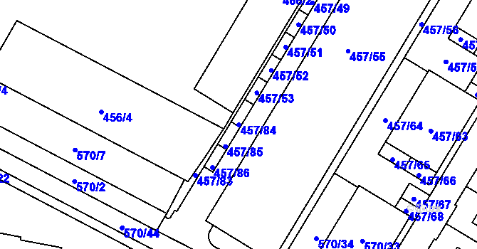 Parcela st. 457/84 v KÚ Jinočany, Katastrální mapa
