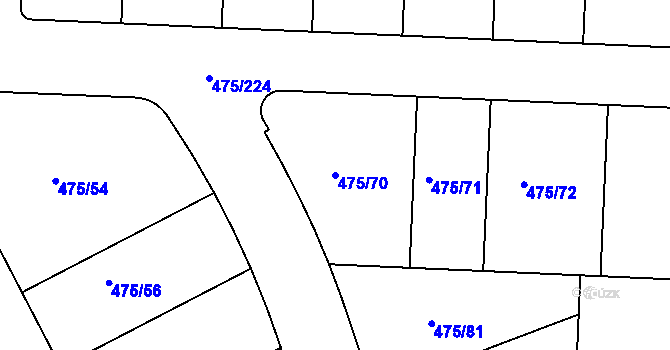 Parcela st. 475/70 v KÚ Jinočany, Katastrální mapa