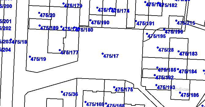 Parcela st. 475/17 v KÚ Jinočany, Katastrální mapa