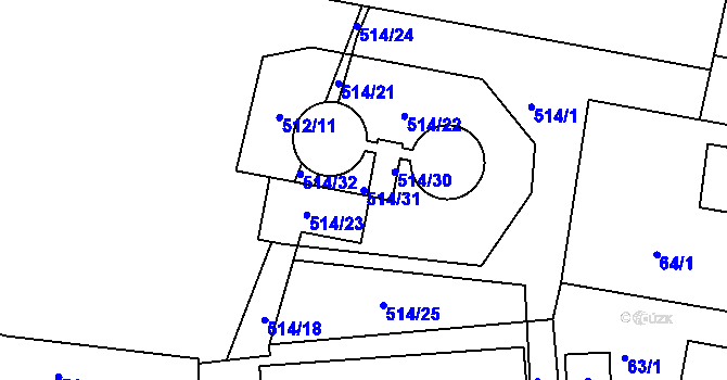 Parcela st. 514/31 v KÚ Jinočany, Katastrální mapa