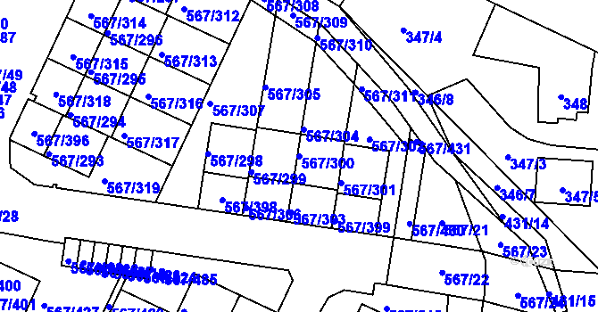 Parcela st. 567/300 v KÚ Jinočany, Katastrální mapa