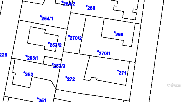 Parcela st. 270/1 v KÚ Jinočany, Katastrální mapa