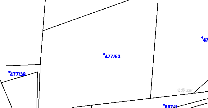 Parcela st. 477/53 v KÚ Jinočany, Katastrální mapa