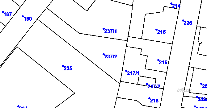 Parcela st. 237/2 v KÚ Jinočany, Katastrální mapa