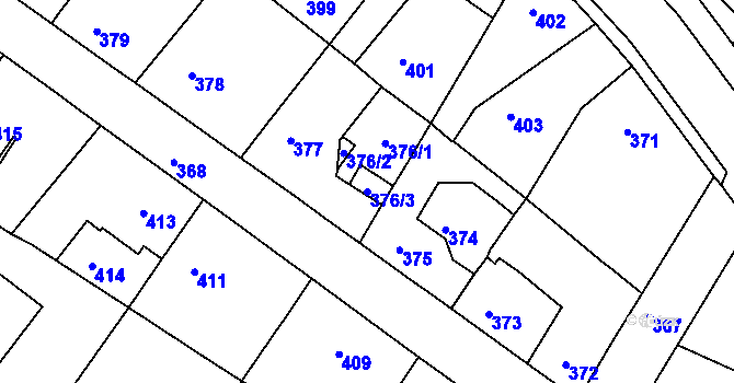 Parcela st. 376/3 v KÚ Jinočany, Katastrální mapa