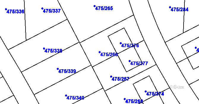 Parcela st. 475/266 v KÚ Jinočany, Katastrální mapa
