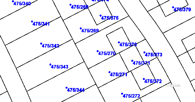 Parcela st. 475/270 v KÚ Jinočany, Katastrální mapa