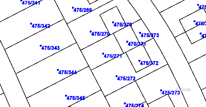 Parcela st. 475/271 v KÚ Jinočany, Katastrální mapa