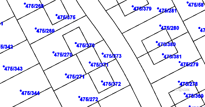 Parcela st. 475/373 v KÚ Jinočany, Katastrální mapa