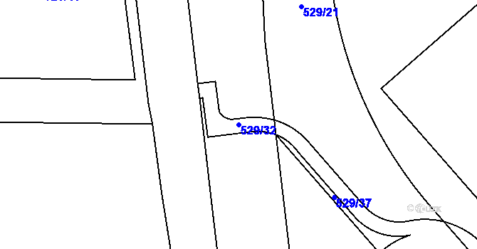 Parcela st. 529/32 v KÚ Jinočany, Katastrální mapa