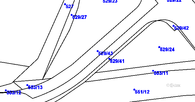 Parcela st. 529/43 v KÚ Jinočany, Katastrální mapa