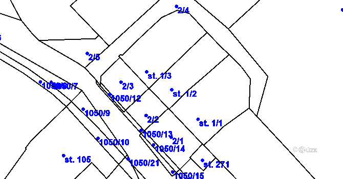 Parcela st. 1/2 v KÚ Jinošov, Katastrální mapa