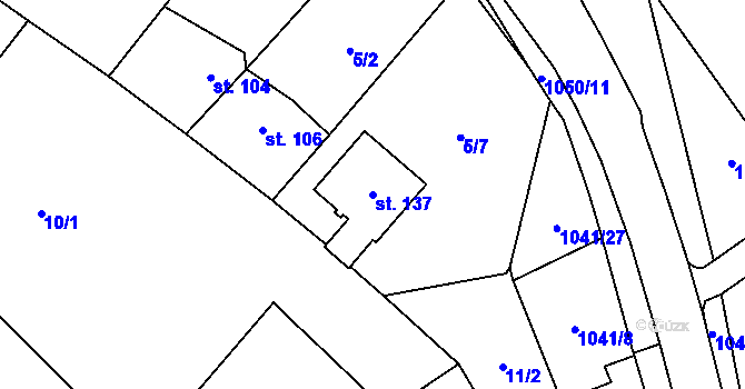 Parcela st. 137 v KÚ Jinošov, Katastrální mapa